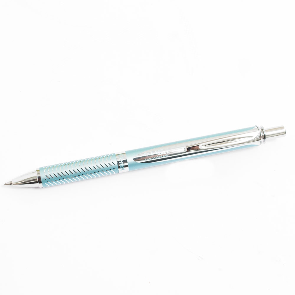 Pentel, Gel, Art & School, EnerGel, Alloy, Retractable, Liquid, Pen, 83048, Aquamarine